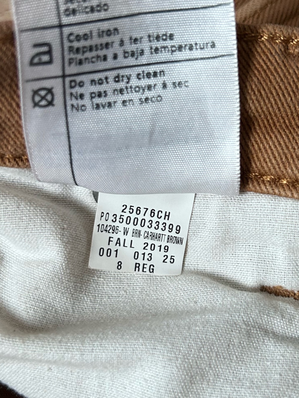 Carhartt Brown Canvas Cargo carpenter Work Pants double knee straight fit - Picture 8 of 9